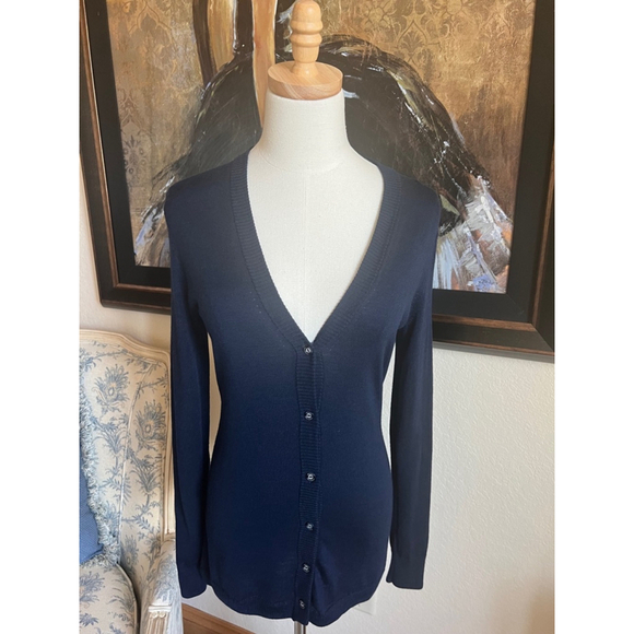 Brooks Brothers Navy Merino Wool Cardigan Size XS - Picture 1 of 6